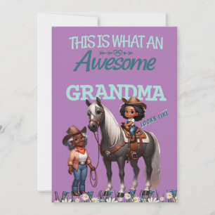 Geweldige oma cowgirl moederdag gepersonaliseerd kaart