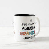 Geweldige oma | Grappige geschenken voor oma Tweekleurige Koffiemok (Voorkant rechts)