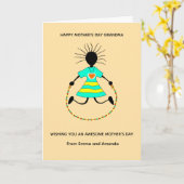 Geweldige oma Happy Moederdag Kaart (Gele Bloem)