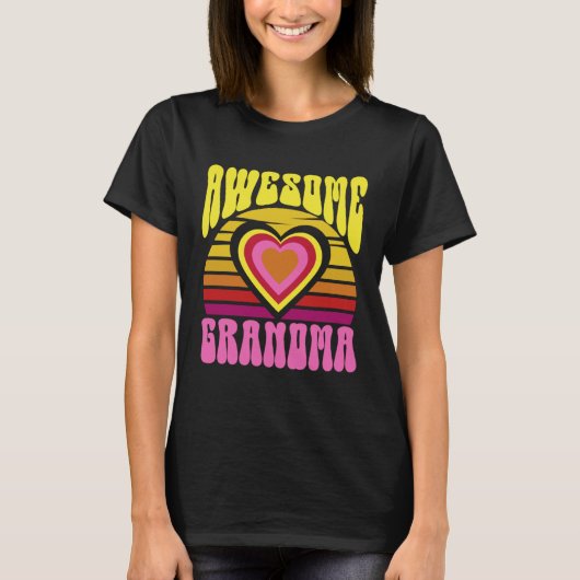 Geweldige Oma Leuke Zonsondergang Harten Moederdag T-shirt (Voorkant)