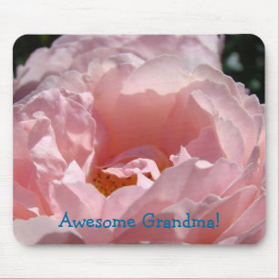 Geweldige oma! muismat Roze Roos Bloem