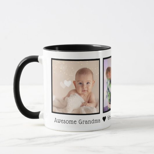 Geweldige oma multi foto gepersonaliseerd mok (Links)