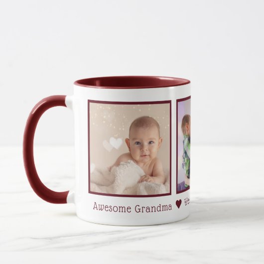 Geweldige oma multi foto gepersonaliseerd mok (Links)