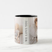 Geweldige oma sinds 20XX Eenvoudige Elegante Foto Tweekleurige Koffiemok (Center)