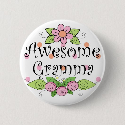 Geweldige Oma T-Shirt Ronde Button 5,7 Cm (Voorkant)