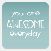 Geweldige Ombre Blauwgroen | Sticker leraar (Voorkant)