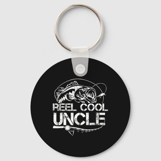 Geweldige Oom Vissen Vader Vaderdag Opa Cadeau Sleutelhanger (Voorkant)