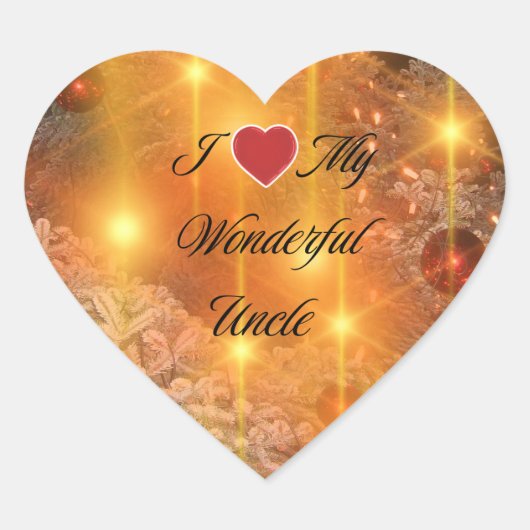 Geweldige oomkerst hart sticker (Voorkant)