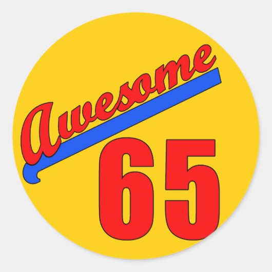 Geweldige op 65 jaar ronde sticker (Voorkant)
