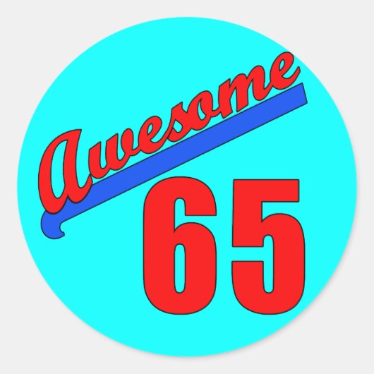 Geweldige op 65 jaar ronde sticker (Voorkant)