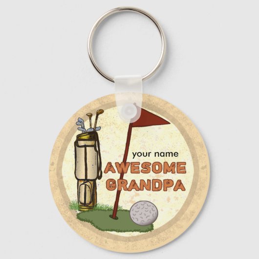 Geweldige Opa Golf sleutelhanger (Voorkant)