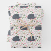 Geweldige oppossum Possum wrapping paper floral ro (In situ)