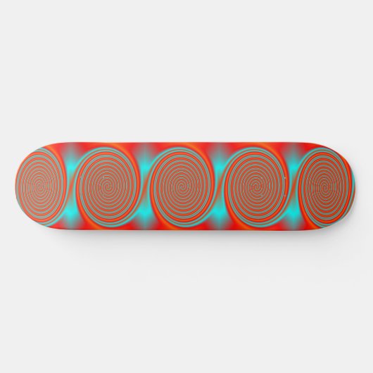 Geweldige Oranje wervelcirkels op skateboard (Horizontaal)