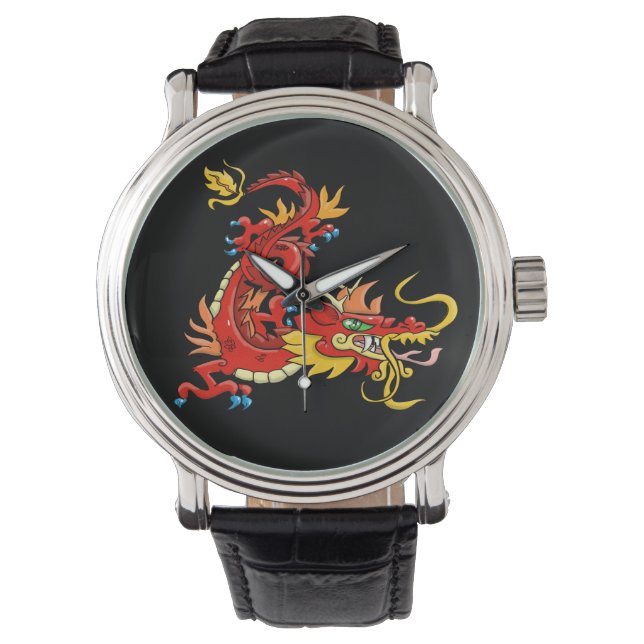 Geweldige Oriental Dragon Horloge (Voorkant)