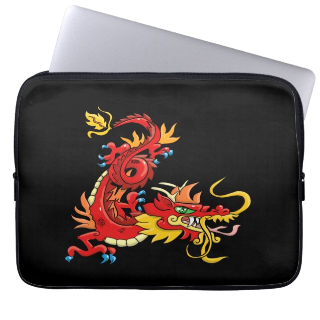 Geweldige Oriental Dragon Laptop Sleeve (Voorkant)