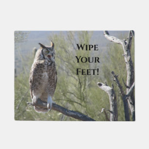 Geweldige orowl zegt dat je je voeten wrijft! deurmat