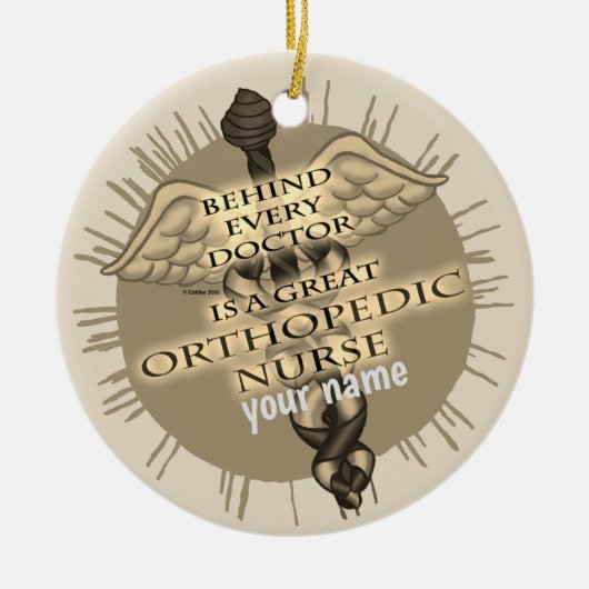 Geweldige orthopedieverpleegster keramisch ornament (Voorkant)