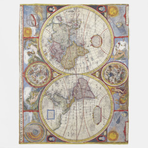 Geweldige oude wereldkaarten Antiek kaarten Fleece Deken