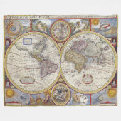 Geweldige oude wereldkaarten Antiek kaarten Fleece Deken (Voorkant (Horizontaal))