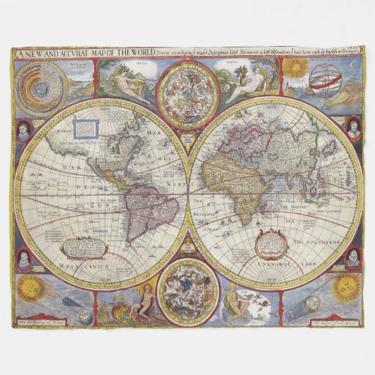 Geweldige  oude wereldkaarten Antiek kaarten Fleece Deken (Voorkant (Horizontaal))