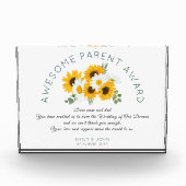 Geweldige Ouder Award Zonnebloemen Bruiloft Dank u Fotoblokken (Voorkant)