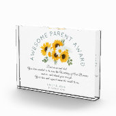 Geweldige Ouder Award Zonnebloemen Bruiloft Dank u Fotoblokken (Rechts)