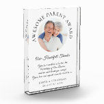 Geweldige Ouder Bedankt Van Nieuwgehuwden Trouwen Fotoblokken<br><div class="desc">Geweldige ouders bedankt van pasgetrouwden Bruiloft. Ouders van het gelukkige paar zullen zich echt ontroerd voelen als ze dit prachtige bericht ontvangen waarin staat hoeveel ze voor je betekenen op je trouwdag! In de hoofdheader loopt de Geweldige Ouders Award rond uw favoriete foto van uw ouders die binnen een cirkelvormig...</div>