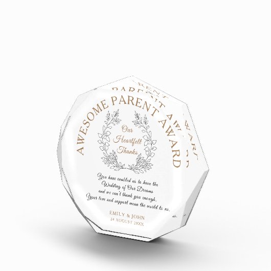 Geweldige Ouderprijs / Bedankt van Bride & Groom Fotoblokken (Rechts)