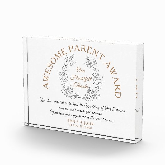 Geweldige Ouderprijs Bedankt van Bride & Groom Fotoblokken (Rechts)