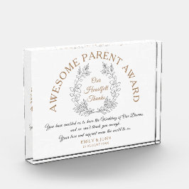 Geweldige Ouderprijs Bedankt van Bride & Groom Fotoblokken