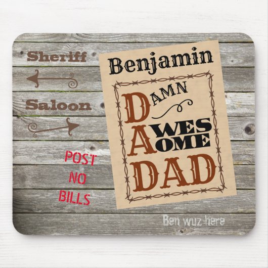 Geweldige pa Westerne Geëigende Muismat van de Naa (Voorkant)