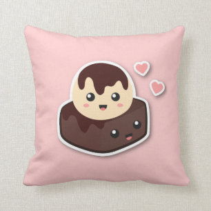 Geweldige paar van Vanilla Ice Cream en Brownie Kussen