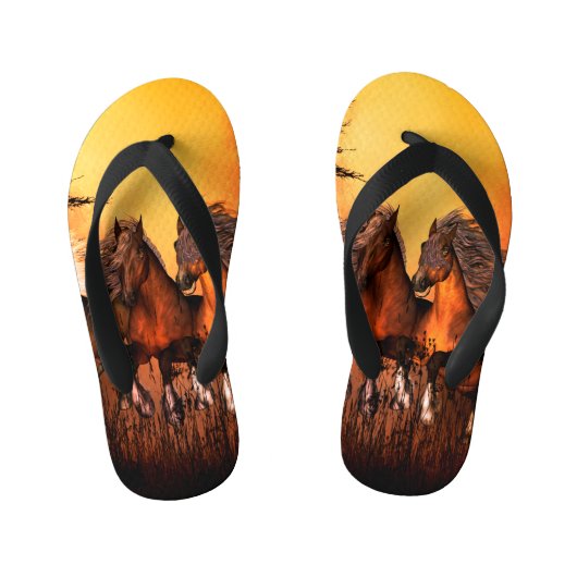 Geweldige paarden kinder teenslippers (Voetbed)
