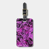 Geweldige Paars en zwart abstract ontwerp Bagagelabel (Voorkant verticaal)