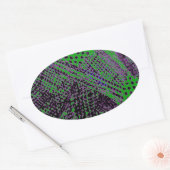 Geweldige Paars groen Abstract architectuurontwerp Ovale Sticker (Envelop)