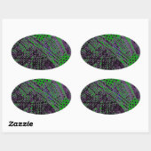Geweldige Paars groen Abstract architectuurontwerp Ovale Sticker (Vel)