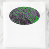 Geweldige Paars groen Abstract architectuurontwerp Ovale Sticker (Tas)