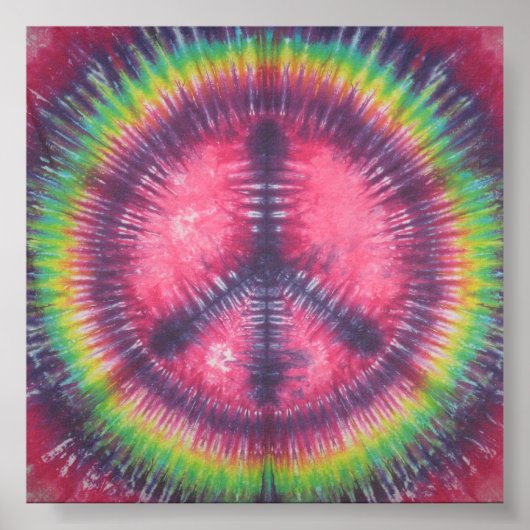 Geweldige Paars Tie Dye Peace Sign Canvas Poster (Voorkant)