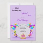 GEWELDIGE PAARSE VERJAARDAG UITNODIGING (Voorkant)