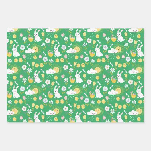 Geweldige paaswikkelpapier Flat Sheet Set van 3 Inpakpapier Vel (Voorkant 3)