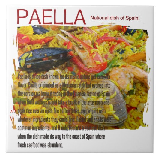 Geweldige Paella Ceramic Tile! Tegeltje (Voorkant)