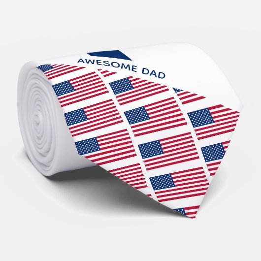 Geweldige pap AMERICAN FLAG Monogram Stropdas (Opgerold)