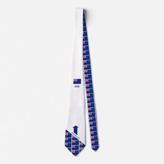Geweldige pap nieuw ZEALAND FLAG Monogram Stropdas (Voorkant)