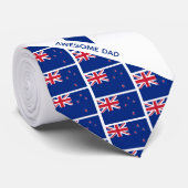 Geweldige pap nieuw ZEALAND FLAG Monogram Stropdas (Opgerold)