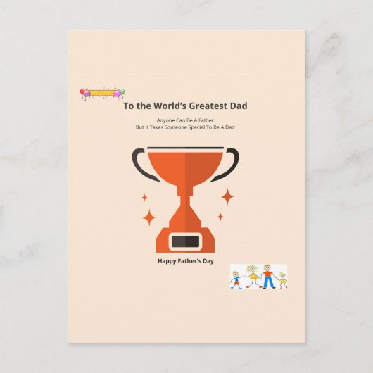 Geweldige Papa Briefkaart (Voorkant)