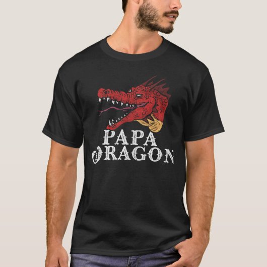 Geweldige Papa Dragon Fearsome Dragon Fantasy Dad T-shirt (Voorkant)