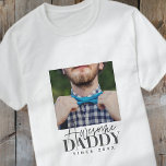 Geweldige papa sinds 20XX Eenvoudig elegant T-shirt<br><div class="desc">Dit eenvoudige en moderne ontwerp bestaat uit serif en cursieve typografie en voegt een douanefoto toe</div>