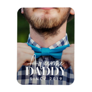 Geweldige Papa Sinds 20XX Eenvoudige Elegante Foto Magneet
