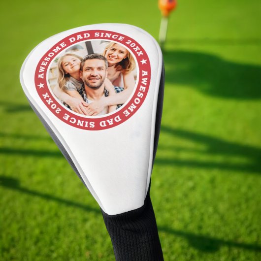 Geweldige papa sinds 20XX Modern Eenvoudige foto Golfheadcover