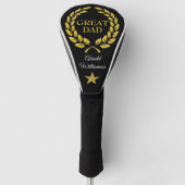 GEWELDIGE PAPA tekst Overwinningskrans & Ster pers Golfheadcover (Voorkant)